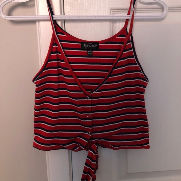 Buttoned Tie Tank Top - Picture 2 of 3